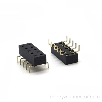 Entrada inferior de doble hilera de 2.54 mm de encabezado femenino